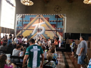 LAUS 75th photo ticket area w mural