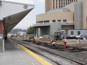 View June 2011 of construction for Platform 7 and tracks 13,14, and 15