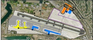 This shows the airport between 2020 and 2035. The People Mover will be installed and more gates added to the airport